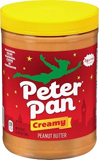 Peter Pan Creamy Peanut Butter 56 oz Jar - Gluten Free, Smooth Roasted Peanuts, No Artificial Additives for PB&J Sandwiches & Snacks