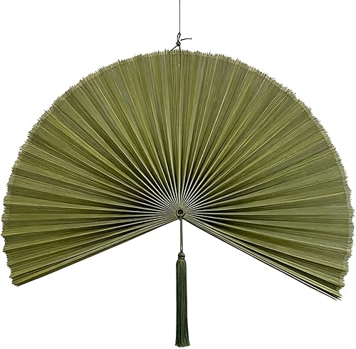Miniatura 9 de ChumDecor Abanico de bambú para decoración de pared, decoración de abanicos de pared chinos japoneses, cabecero colgante bohemio, ventilador