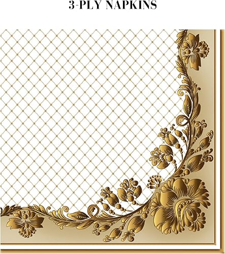 Miniatura 28 de Servilletas de papel de 20 unidades de 13 x 13 pulgadas, 3 capas con patrones estampados de rosas, servilletas de cóctel para arte, cena y fiesta