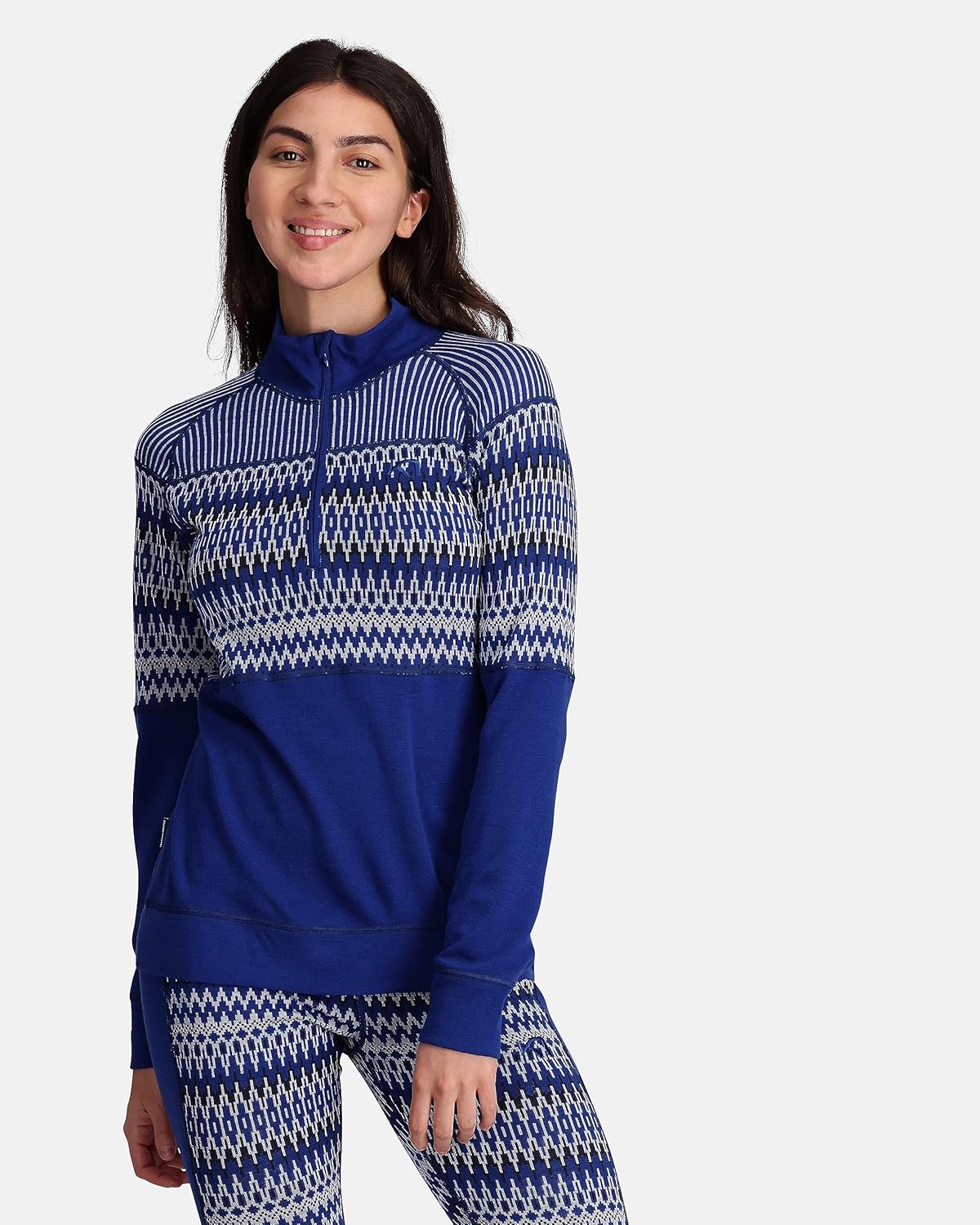 Kari Traa Silja Half Zip Women's Base Layer Top, 100% Merino Wool Long Sleeve Winter Shirt, Warm Base Layer Top