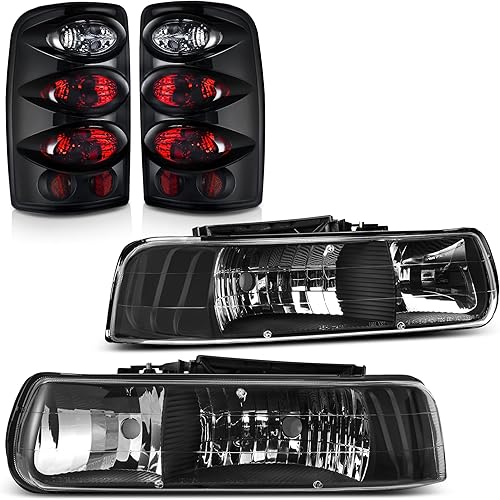 DWVO Conjunto de luz de cabeza y luz trasera compatible con Chevrolet Suburban 2000-2006, Chevrolet Tahoe 00-06 - OE reemplaza las luces traseras de