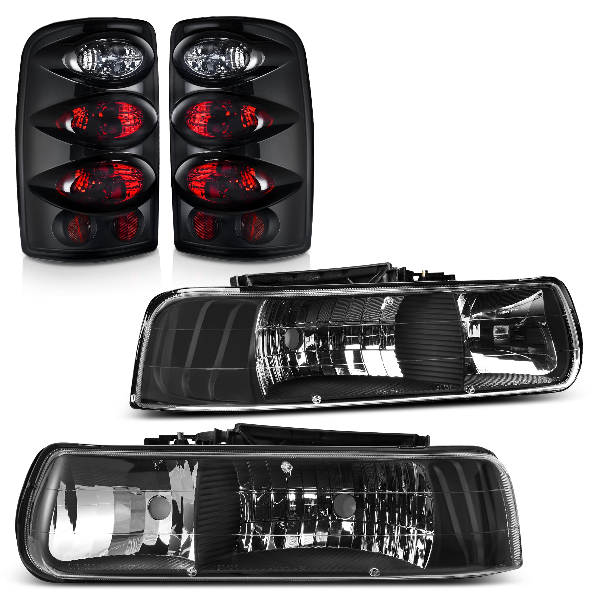 Amazon | DWVO ヘッドライトアセンブリとテールライト 2000-2006  