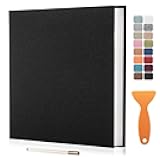 Large Photo Album Self Adhesive Scrapbook Album for 4×6 5×7 8×10 Pictures DIY Magnetic Linen Cover Album 40 Pages for Family Wedding Gifts with Metal Pen and Plastic