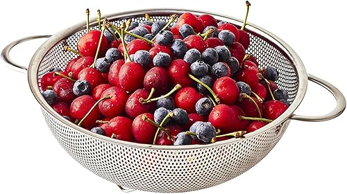 Miniatura 4 de Juego de 3 coladores microperforados de malla de acero inoxidable (1 cuarto de galón, 2.5 cuartos de galón y 4.5 cuartos de galón)