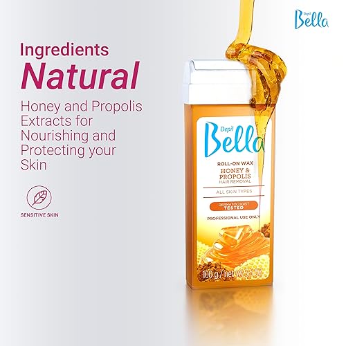 Miniatura 3 de DEPIL BELLA Kit de cera para depilación, rodillo de cera todo en uno con miel y propóleos, adecuado para todas las partes del cuerpo, resultados