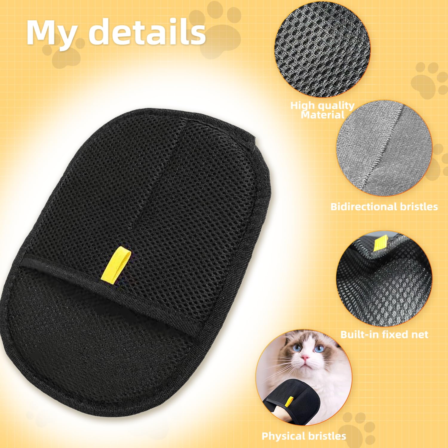 Gant Anti-poils Pour Animaux - Magnétique, Avec 2 Brosses Fournies - Pour Chats, Chiens, Lapins - Enlève Poils Morts Et Poussière Sur Canapé, Vêtements