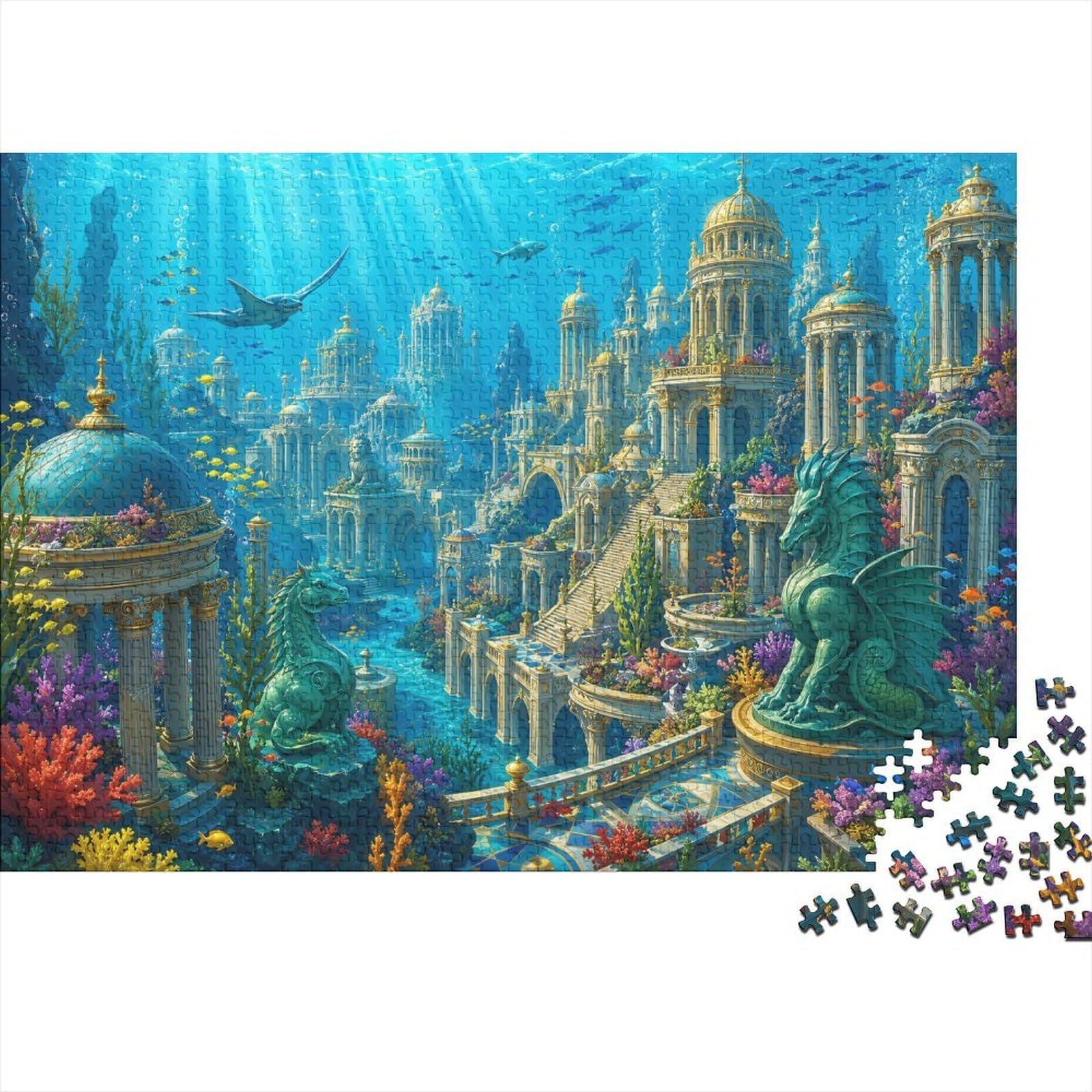 Atlantis Underwater Jigsaw Puzzle 1000 Pieces, Gift for Adults