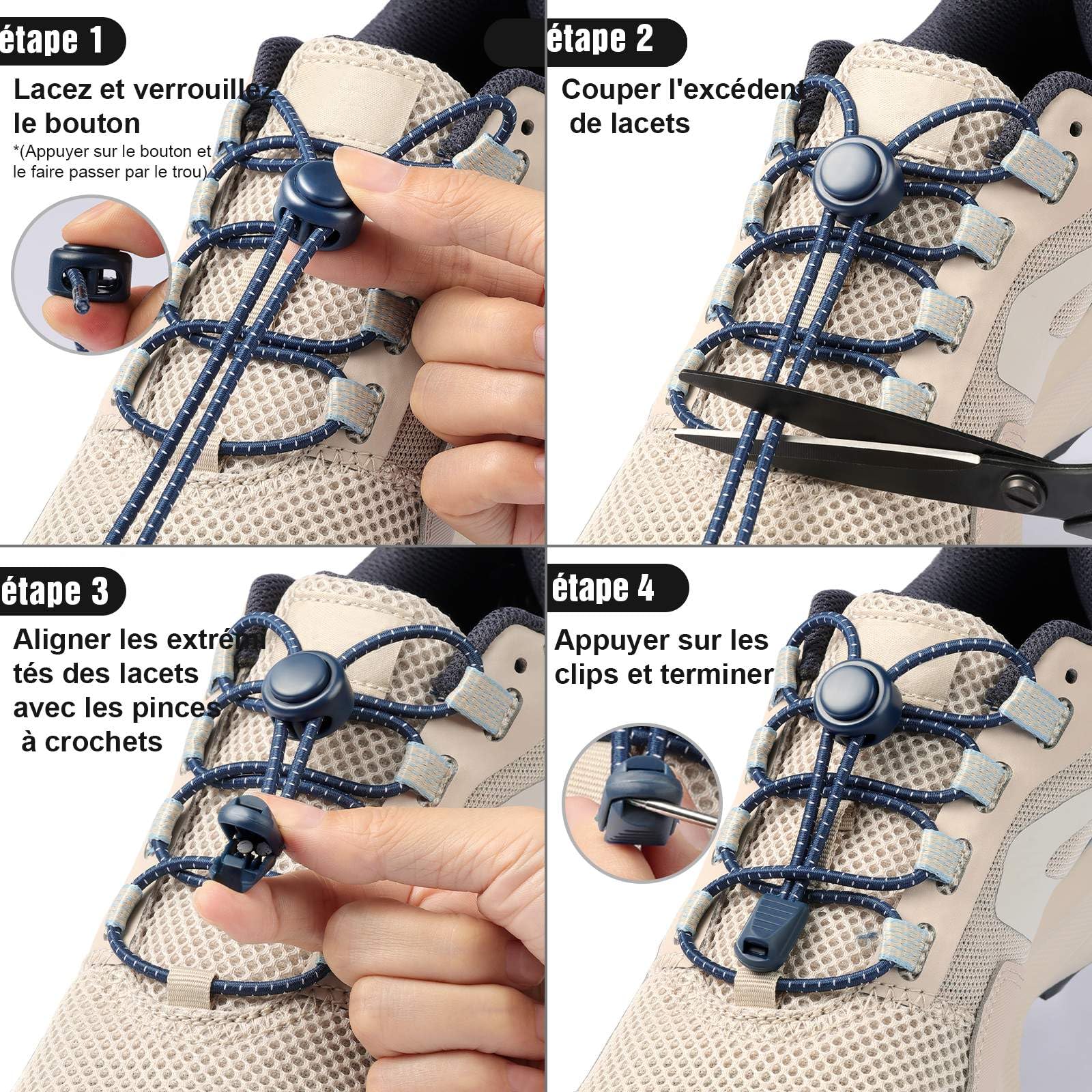 Lacet Rapide Salomon Lacets Élastiques Autobloquants STEPACE