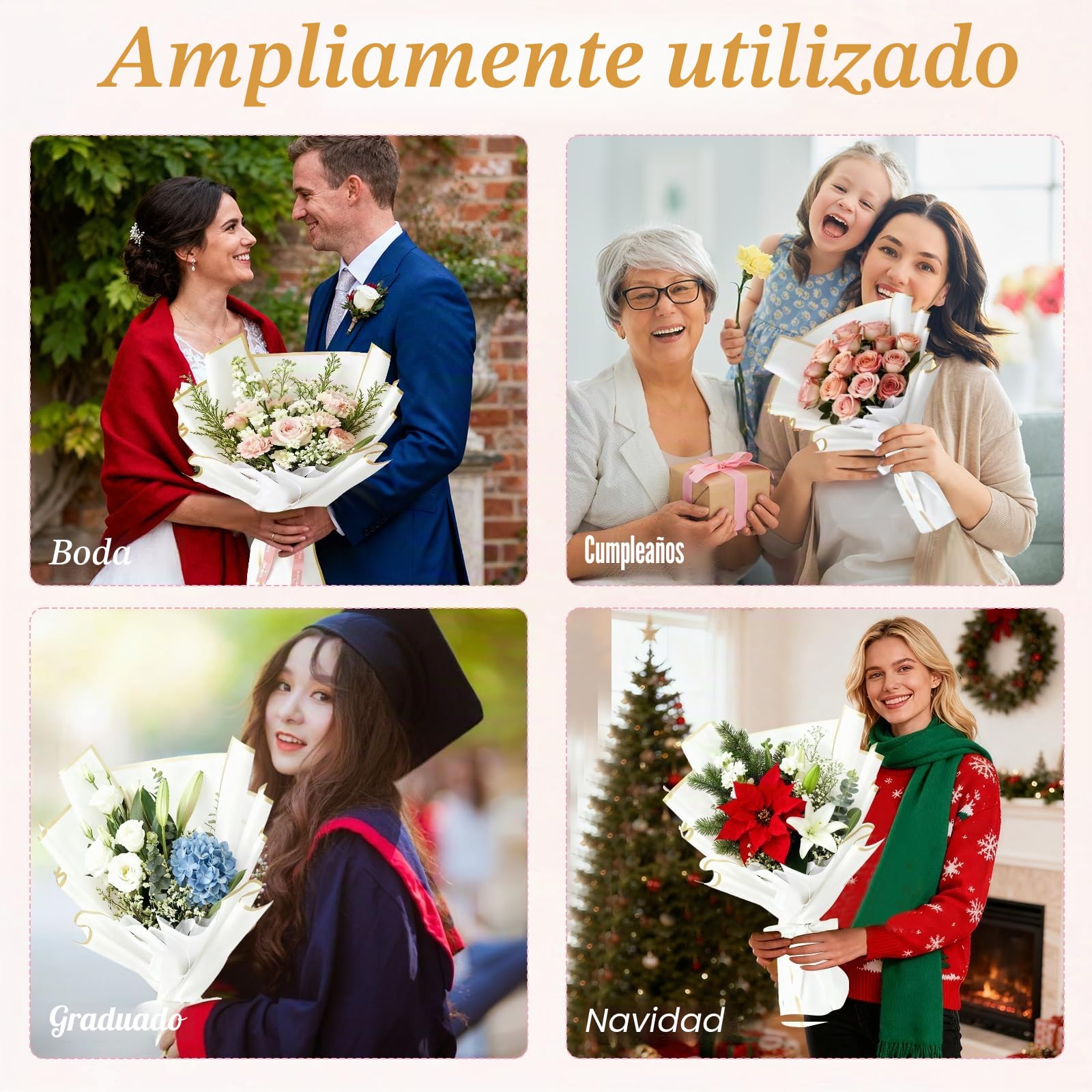 Staranry 20 Papel Coreano para Flores, Papel Regalo Cumpleaños Impermeable, Papel de Regalo, Papel Embalaje para Envolver Regalos, Flores, Artes y Manualidades (Blanco, 58 x 58 cm)