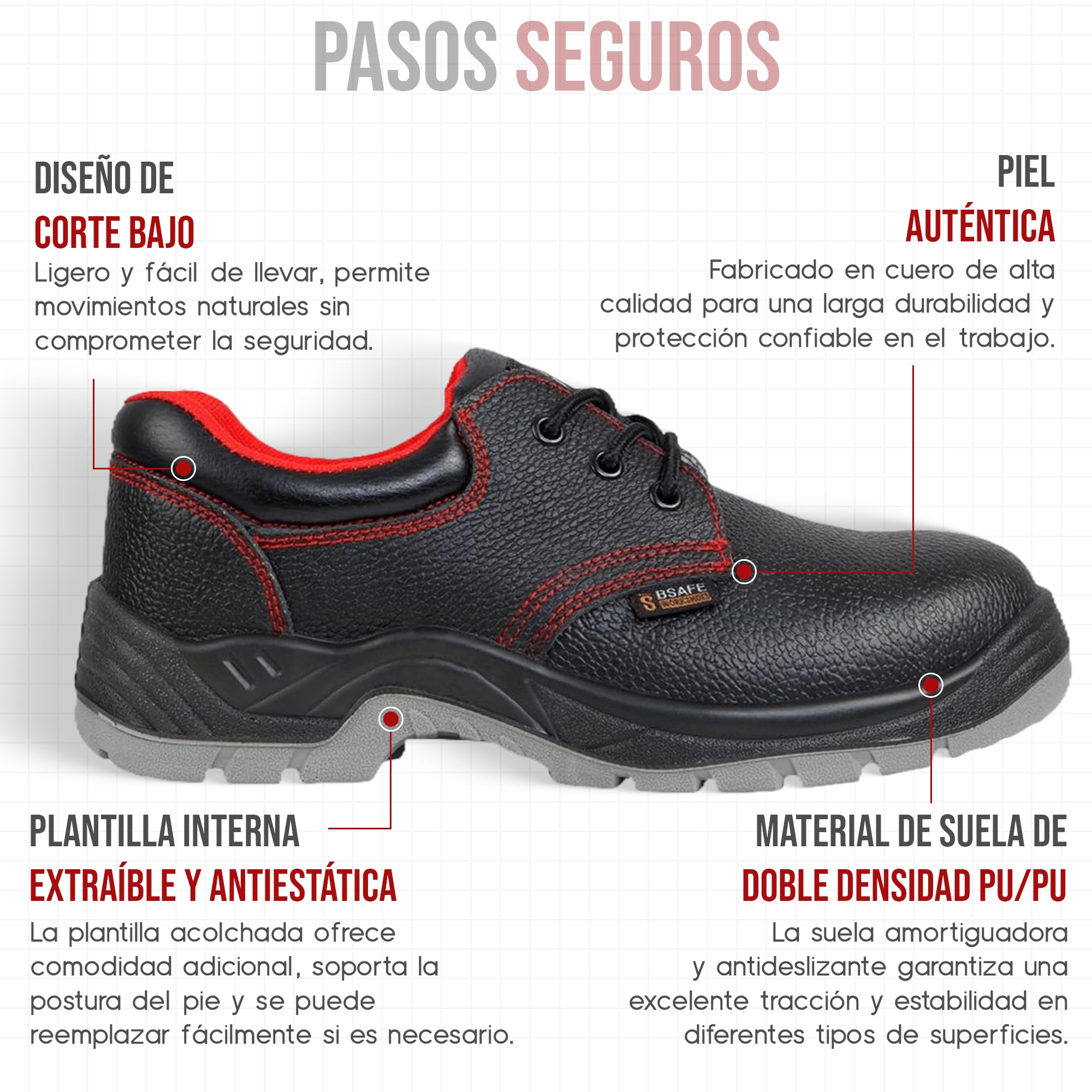 Mazalat Calzado de seguridad Hombre S1, Calzado de trabajo y seguridad Ligero, Piel de becerro, Negro, impermeable, Antideslizante, Calzado de seguridad Hombre Puntera de acero, Zapatilla de seguridad