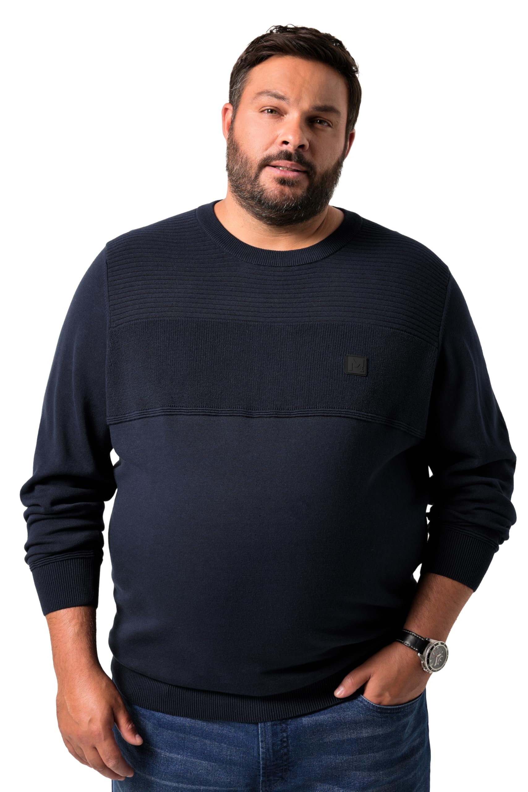 Men Plus Herren große Größen Übergrößen Menswear L-8XL Pullover, Strukurstrick, Badge 843052
