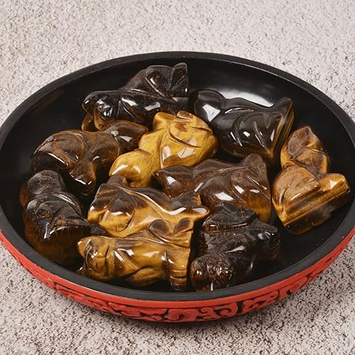 Miniatura 3 de Estatua de ojo de tigre amarillo, gato, guardián, decoración del hogar, reiki chakras, cristal curativo, escritorio, piedra preciosa, manualidades,