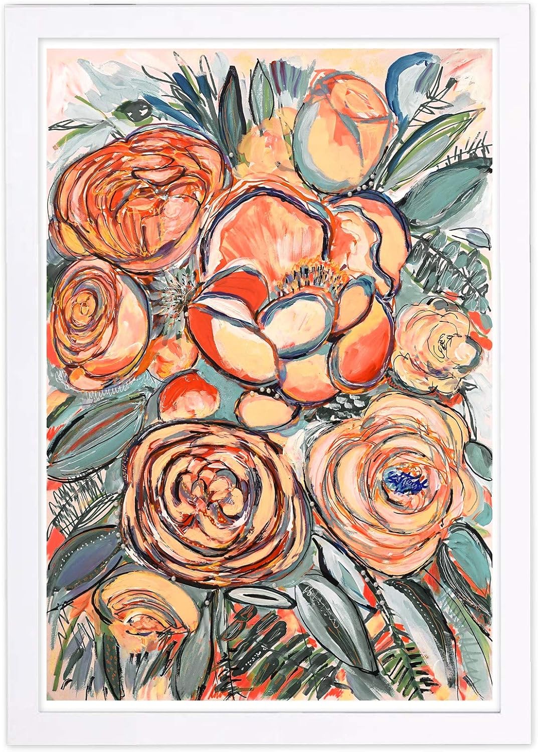 Floral and Botanical Framed Wall Art Prints 'Blessed Garden Sunset' Gardens