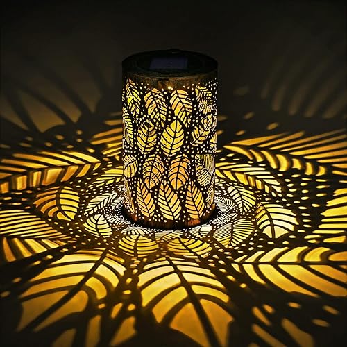 GIGALUMI Faroles solares grandes para colgar al aire libre, 7.9 pulgadas de alto, luces LED decorativas de mesa, luces de decoración de jardín