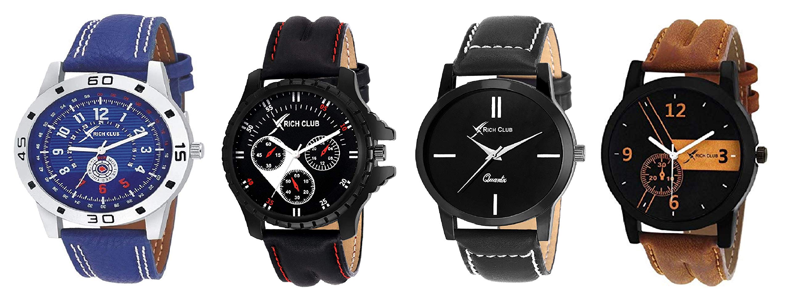 Rich Club Analogue Mens & Boys Watch (Assorted Dial Assorted Colored Strap) (Pack of 4) (B07NJ4NFHM) Amazon Price History, Amazon Price Tracker