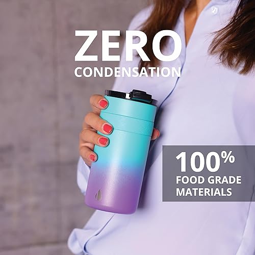 Miniatura 6 de Elemental Duo-Sip - Vaso aislado 2 en 1 con tapa 100% a prueba de fugas y tapa delgada de 12 onzas, vaso de acero inoxidable de triple pared para