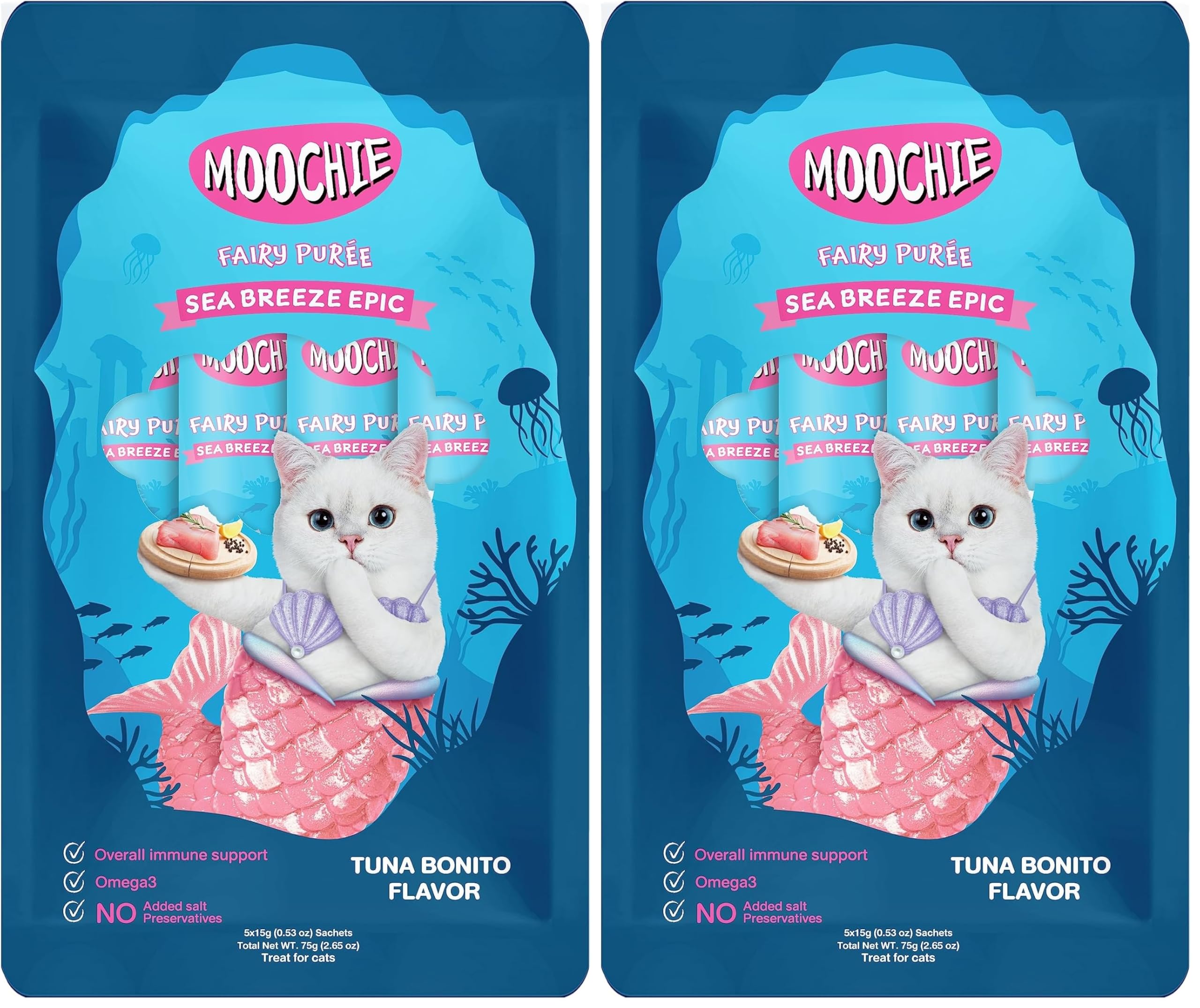 Moochie Sıvı Kedi Ödülü Ton-Palamut 5x15 gr (2 paketi)