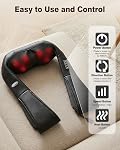 Cotsoco Neck Rechargeable Massager with Heat, Shiatsu Back Neck and Shoulder Massager, 4D Deeper Tissue Kneading Electric Massage Pillow for Home Car and Office, Gifts for Women/men/Mom/Dad