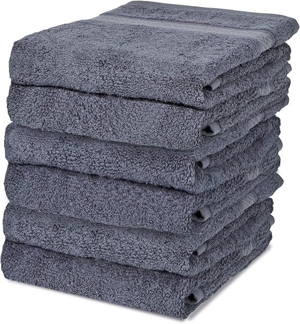Egyptian Cotton Towels Soft & Super Absorbent Hand Towels Ring Spun Quick Dry Multipurpose Towel Set for Bathroom, Spa, Gym & Guests (Grey)