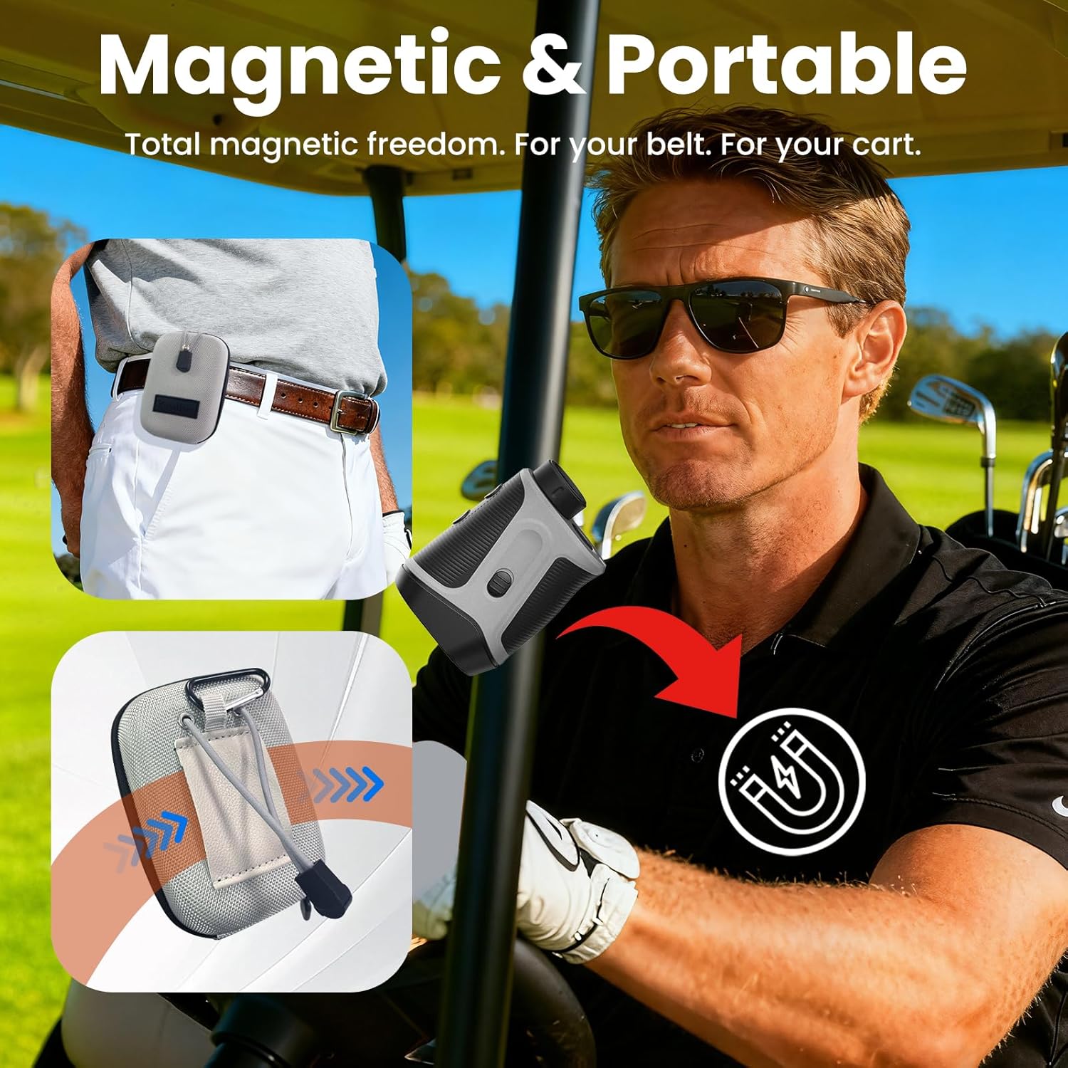 Golf Rangefinder with Slope | 1200 Yards High-Precision Laser Distance Meter | Flag-Lock with Vibration | 7X Magnification | Rechargeable with Magnetic Mount - Image 6