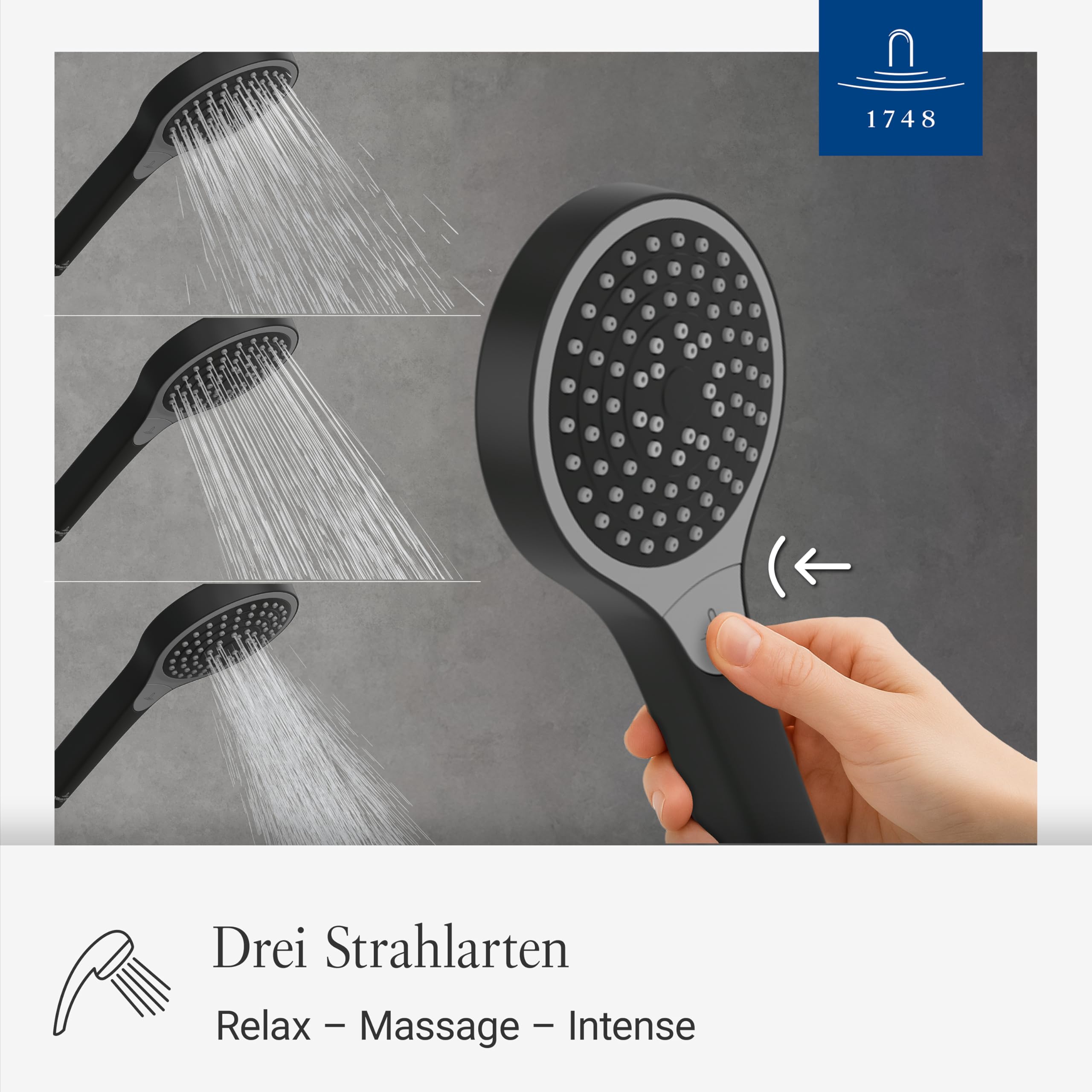 Villeroy & Boch Verve Showers Handbrause – Schwarz Matt