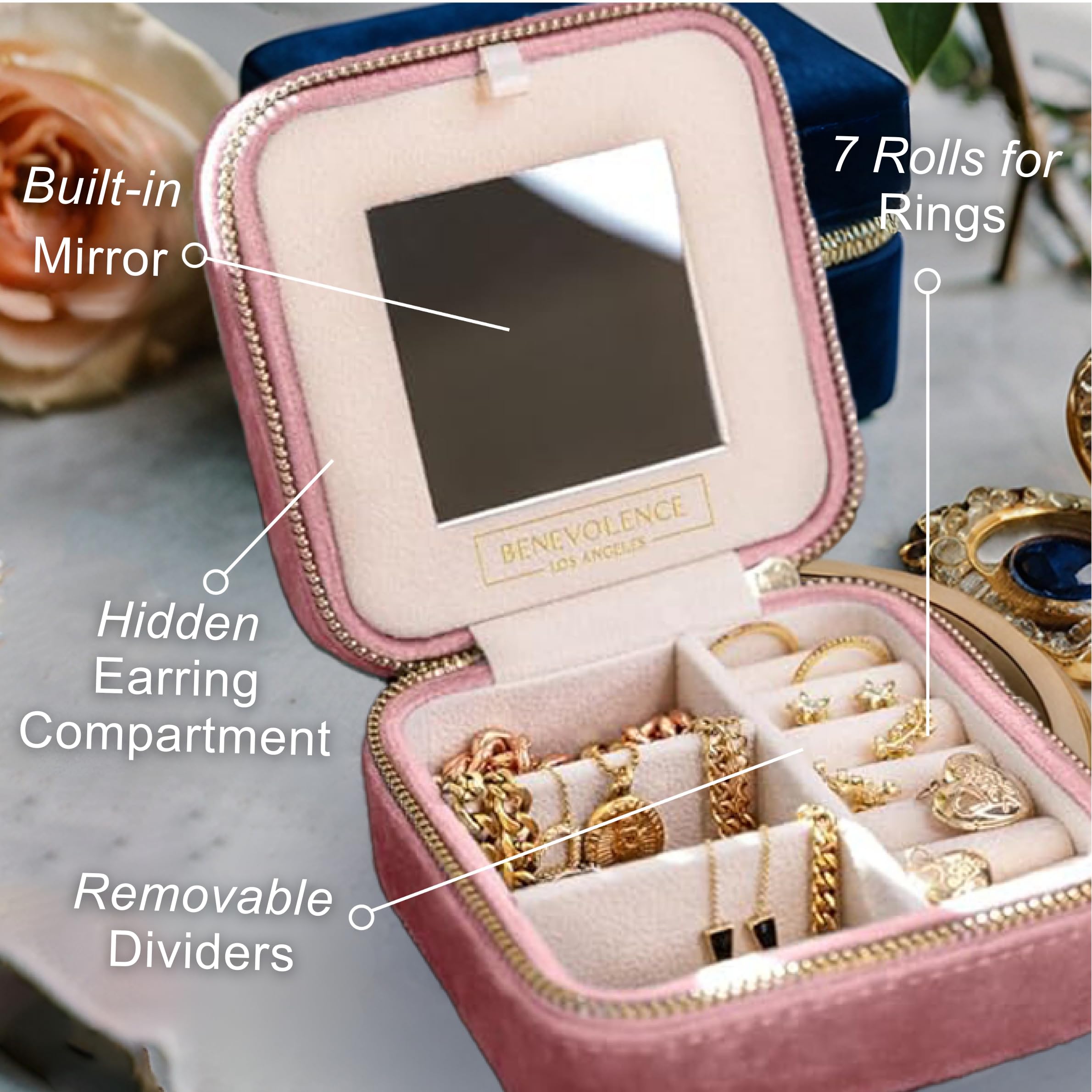 小物入れ herlipto Tweed Jewelry Box Amazon.com: Benevolence LA Plush Velvet Jewelry Box | Travel
