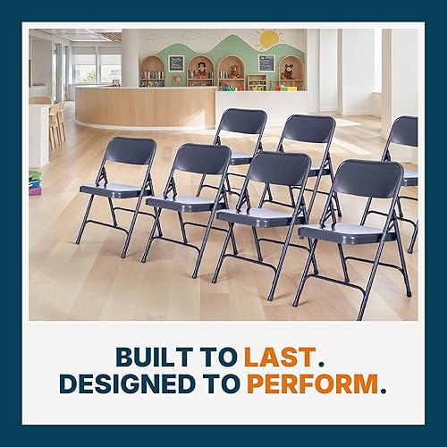 Miniatura 69 de OEF Furnishings Silla plegable de acero con doble bisagra, color beige Beige,Negro -,Azul,Marrón,Gris,Rojo -