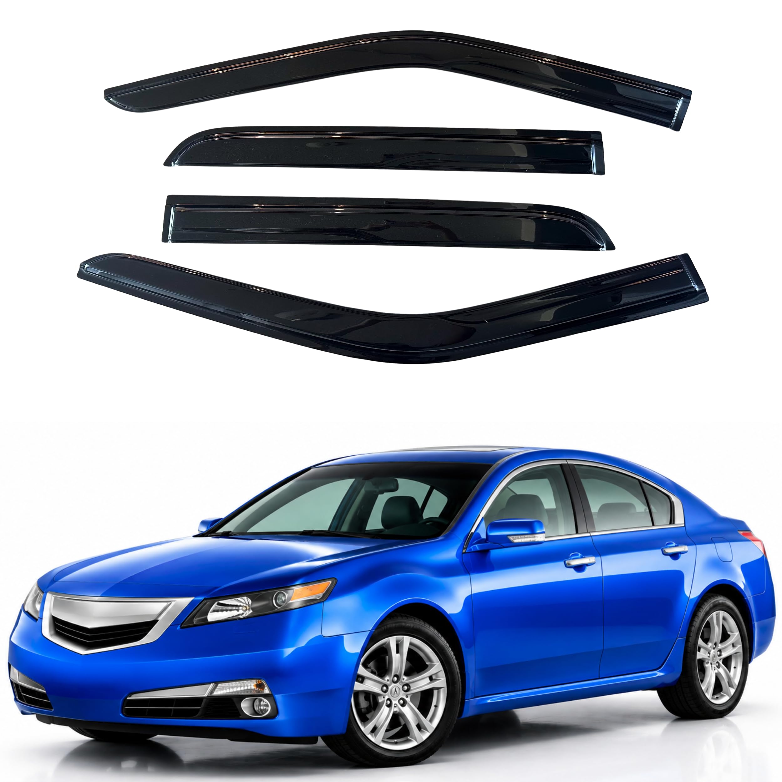 IG Window Visors Fit for 2009-2014 Acura TL, Out-Channel Rain Guards Vent Wind Deflectors 4PC, Car Accessories for 09-14 Acura TL