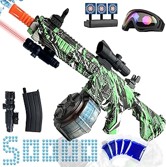 M416 Gel Ball Blaster,Orby, Gel Ball Blaster Large with Drum, Beads Manual & Electric Dual Mode Gel Ball Blaster, First Choice for Family Game Christmas Birthd - Ages 14 +(Green)