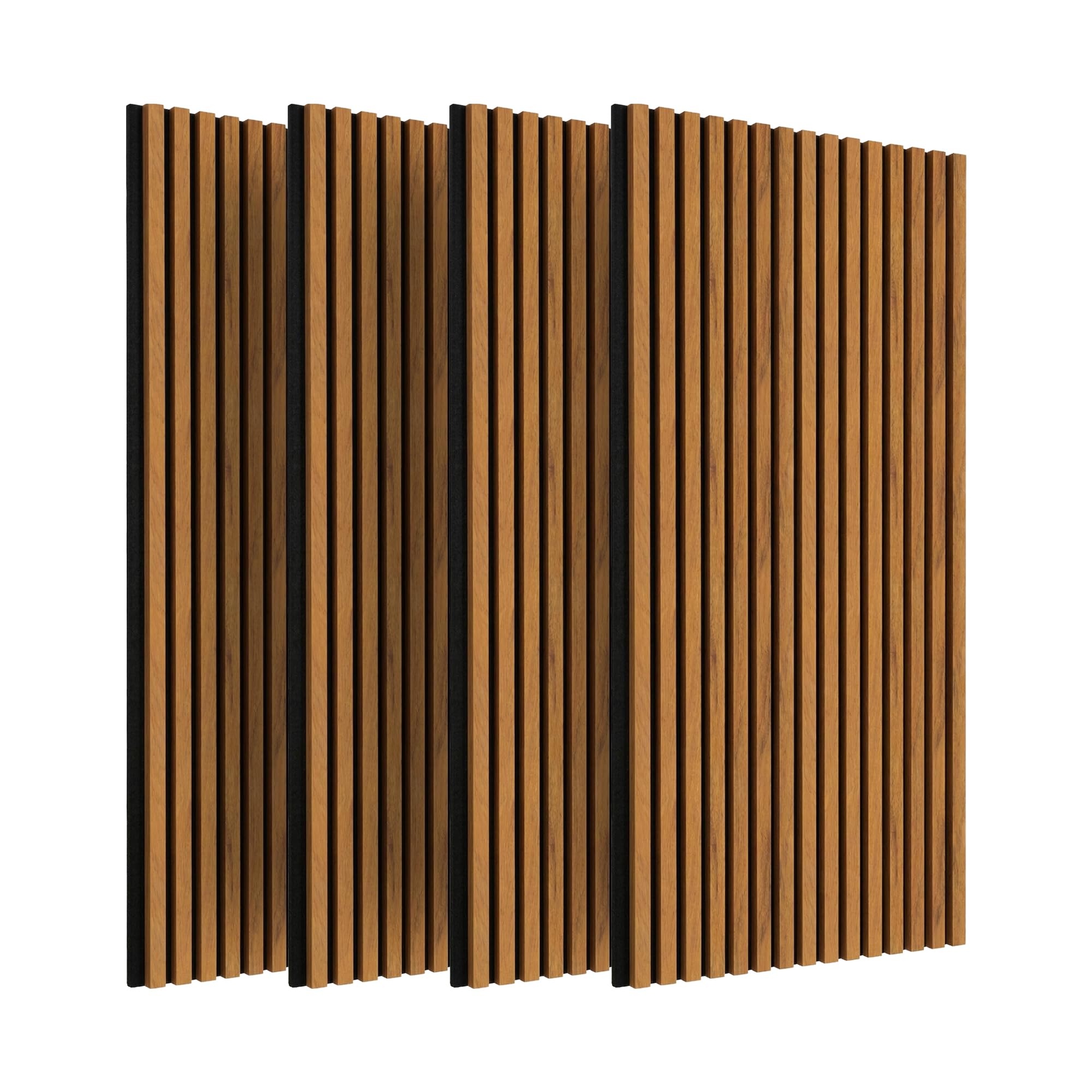 IZODEKOR 3D Wall Panels, Wood Sound Insulation, Sound Absorber Acoustic Panels, Wood, Wall Decoration Living Room, Wall Cladding Indoor, Sound Protection, Set of 4, Walnut — image 1