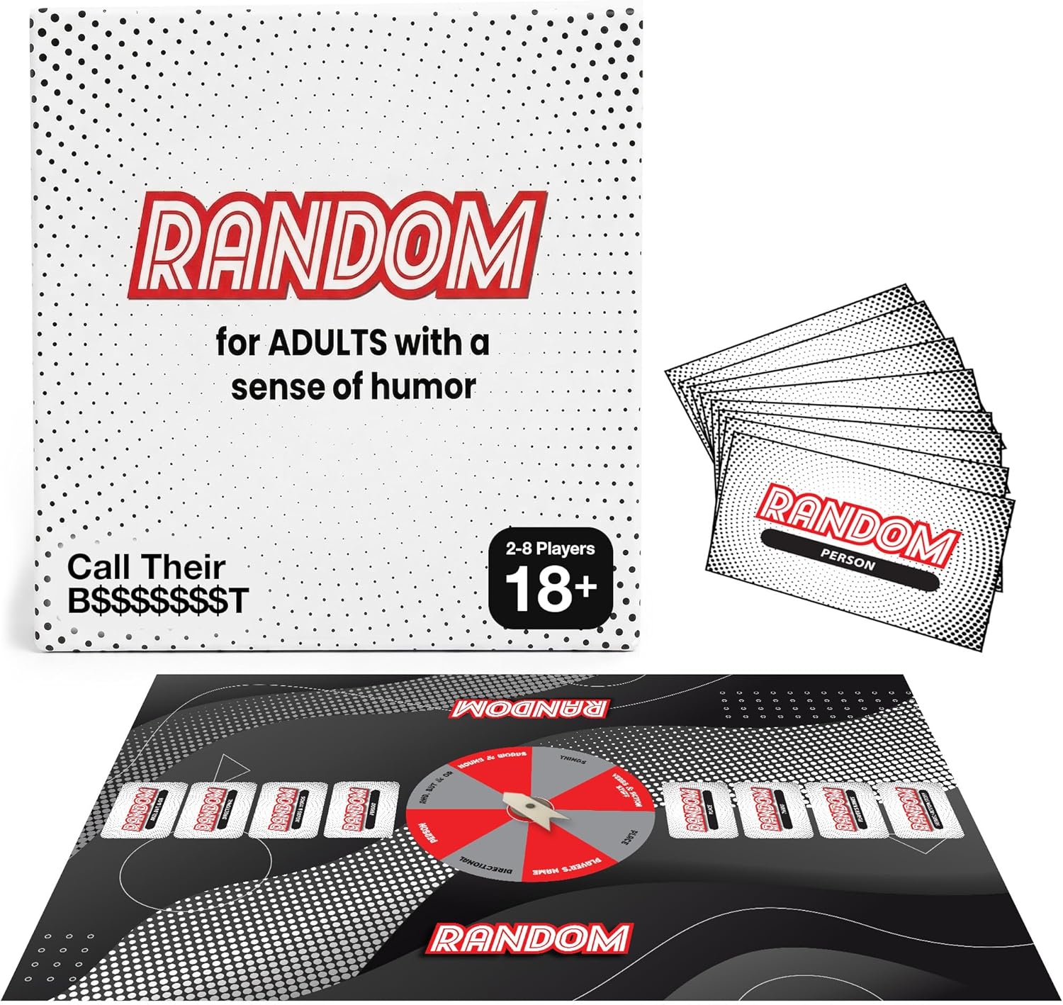 Random Adult Board Game Word Challenge for 18+ Funny Games, Creative Strategy Party Game Spins, Creative Wordplay and Card Actions, Funny, Gen Z, College Party, Group Player 2–8 Players