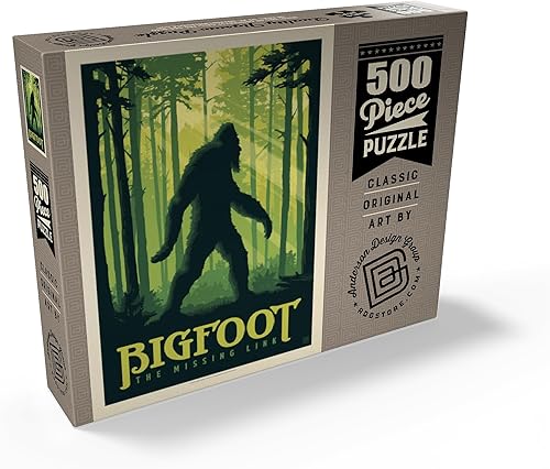 Miniatura 2 de MyPuzzle Bigfoot The Missing Link, póster vintage, rompecabezas prémium de 500 piezas para adultos