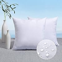 MIULEE Pack of 2 18x18 Outdoor Pillow Inserts - Water-Resistant Square Throw Pillow Stuffers for Patio Furniture, Porch Swing & Couch