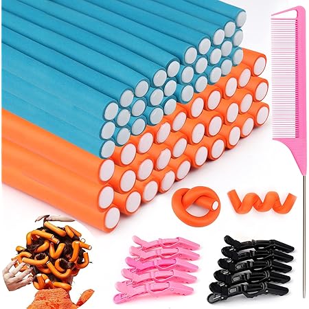 Amazon.com : X-AT 20 Pieces Flexible Curling Rods,Twist Foam Hair ...