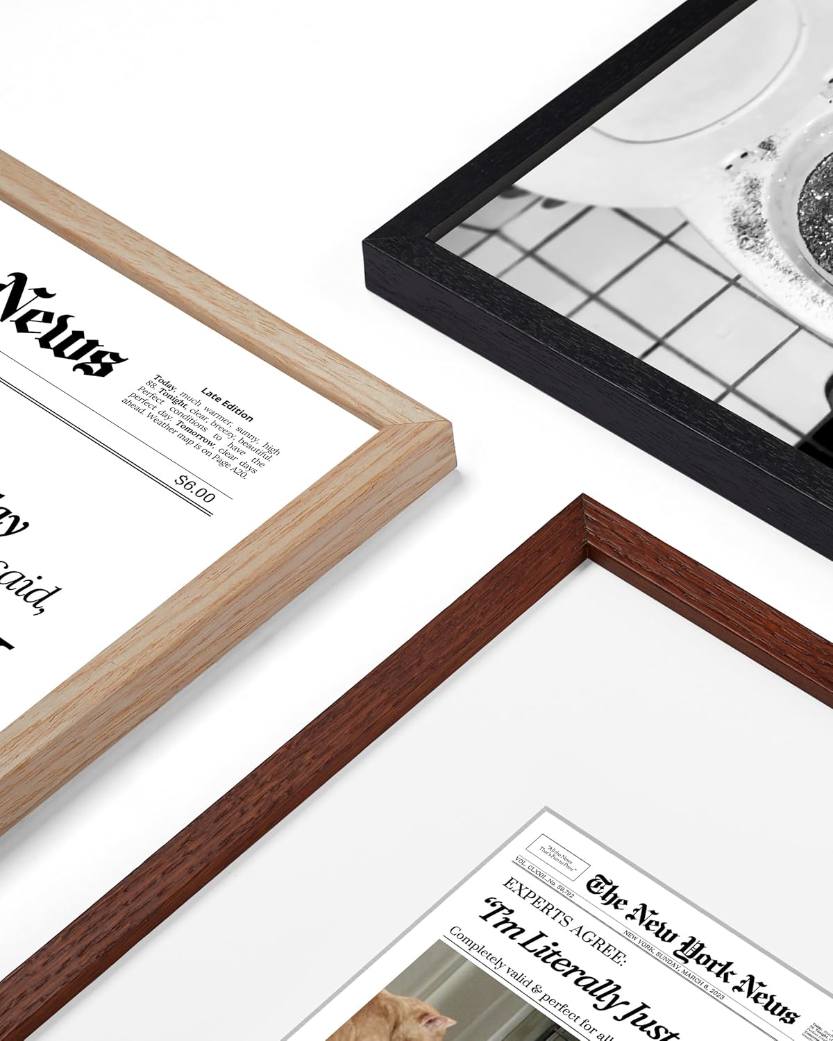 EcoHest 12x16 Beige Solid Oak Wood Picture Frame, Minimalist Narrow Border Poster Frame with 8.5x11 in Mat & Matboard, Acrylic Glass and Thick Wood Backboard, Photo Frame for Wall Art, Prints, 1Pack