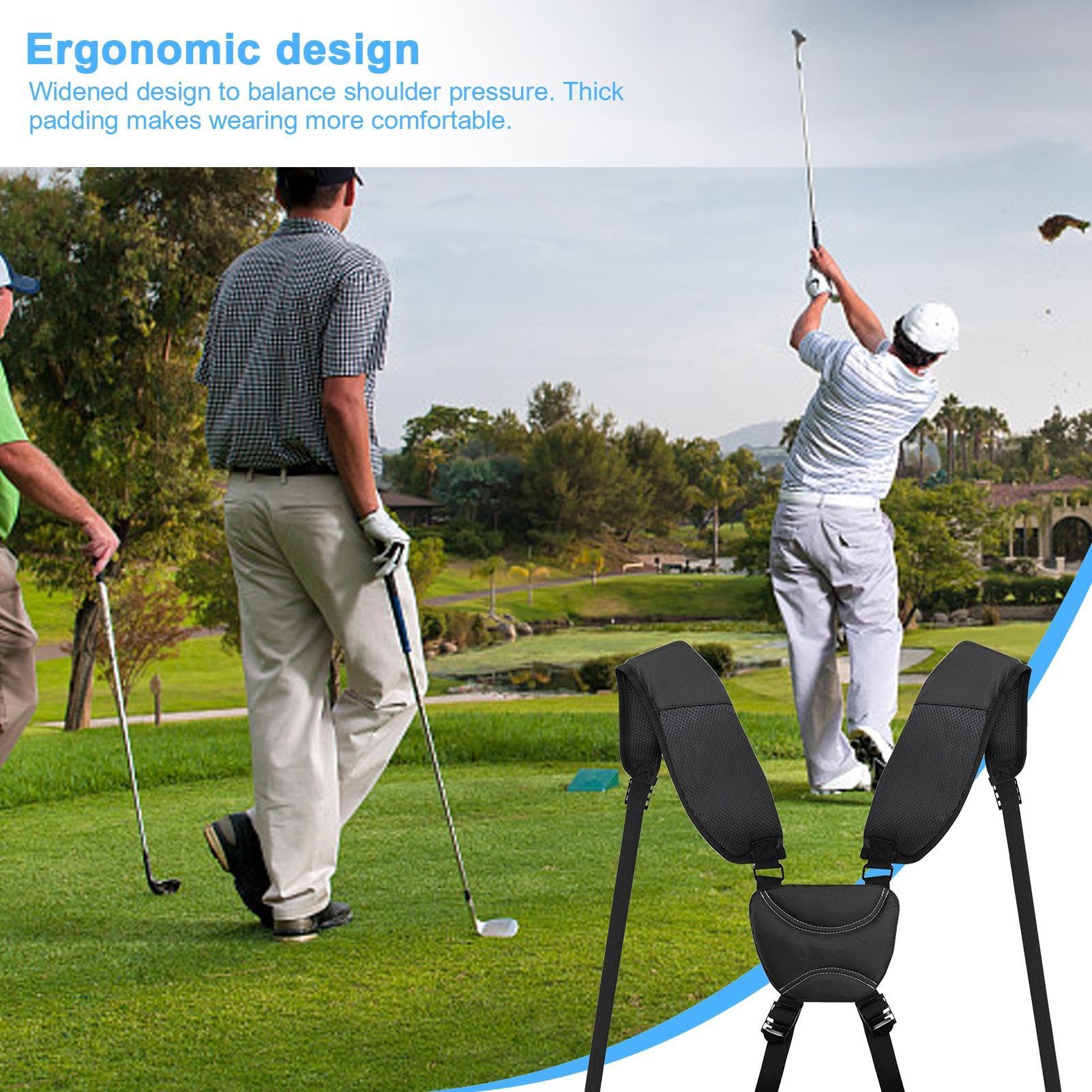 Cinghie doppie per sacca da golf, cinghie per zaino, sacca da