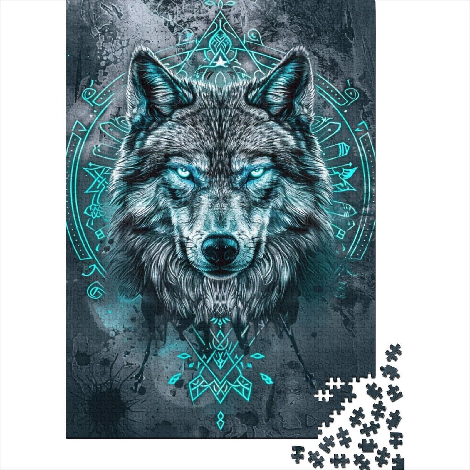 Wolf Mandala Pattern 1000pcs Mini Puzzle For Family Challenging