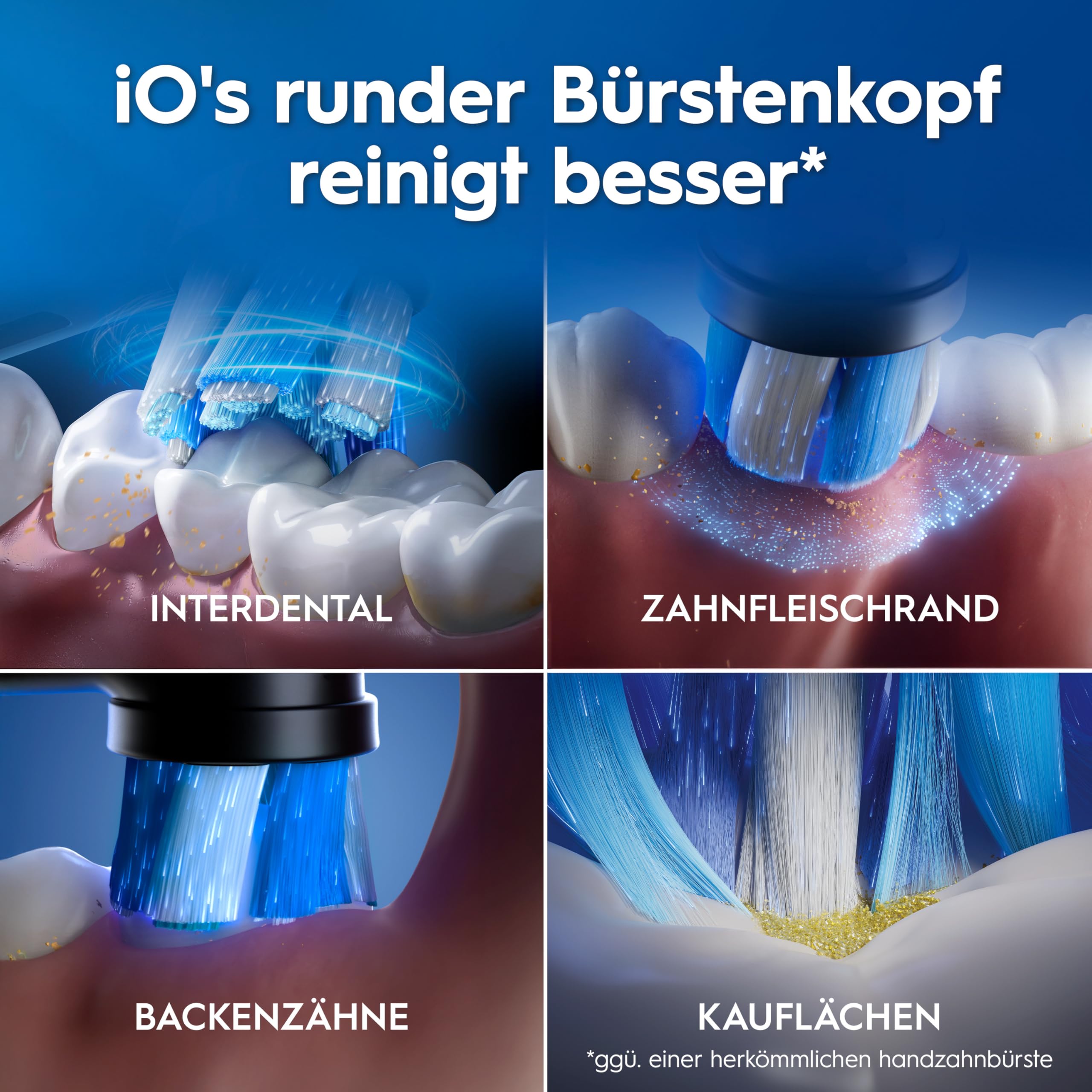 Oral-B iO Series 3 Elektrische Zahnbürste, Schwarz | Inkl. 1 Aufsteckbürste, GUT GETESTET von STIFTUNG WARENTEST, Electric Toothbrush mit 3 Putzmodi für Zahnpflege
