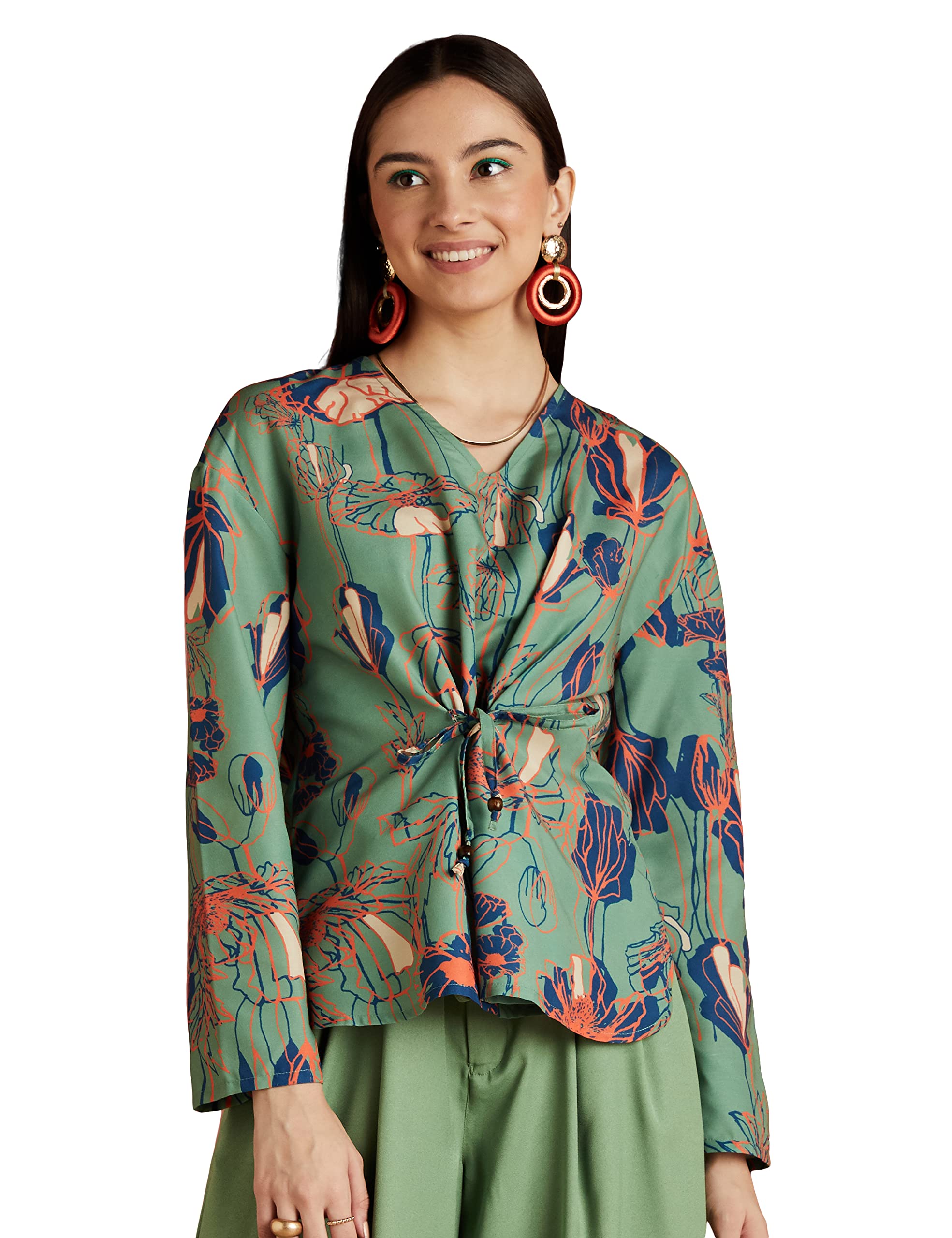 RIVER by Narendra Kumar Premium Designer Women's Floral Print Top