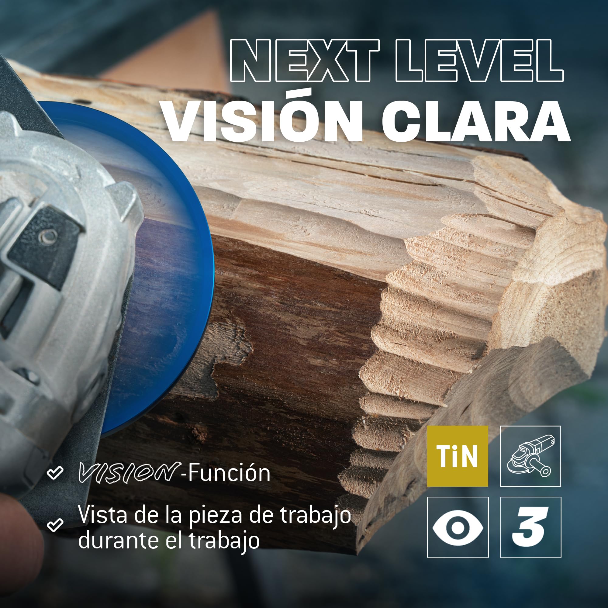 Bayerwald Werkzeuge NeoPlane - Disco de madera para amoladora angular - Disco madera Ø 100 mm - Dientes de carburo TiN intercambiables, larga vida útil
