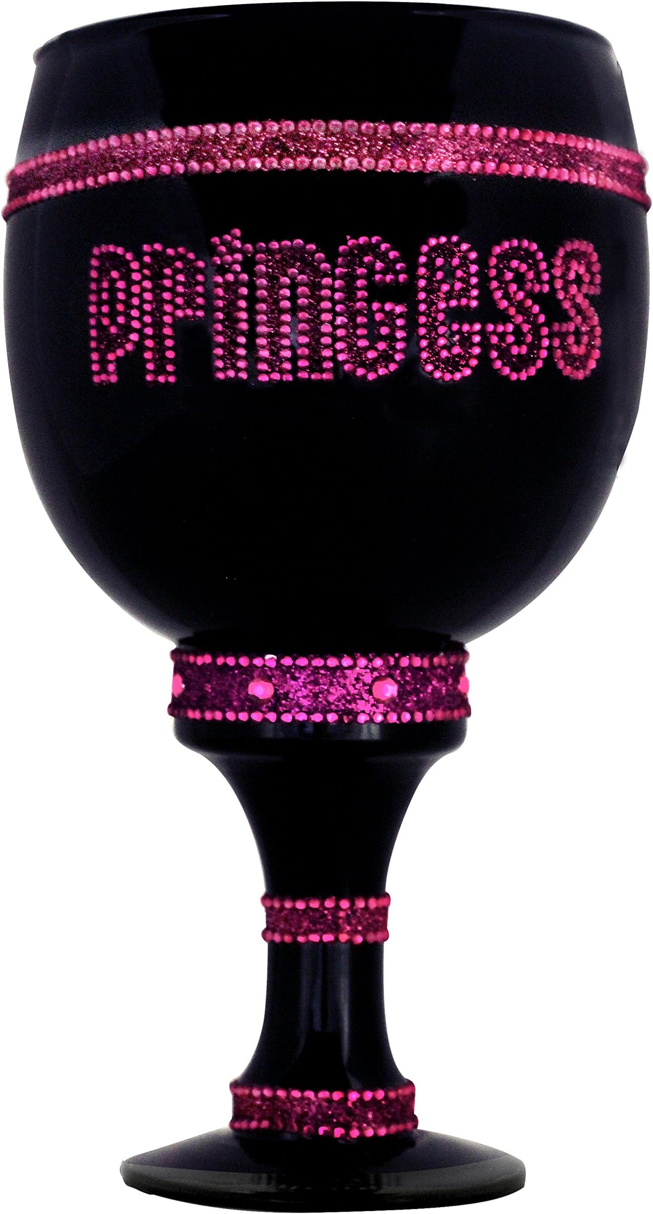 Licensed Pimp Cup Stein Black Glass with Pink Princess