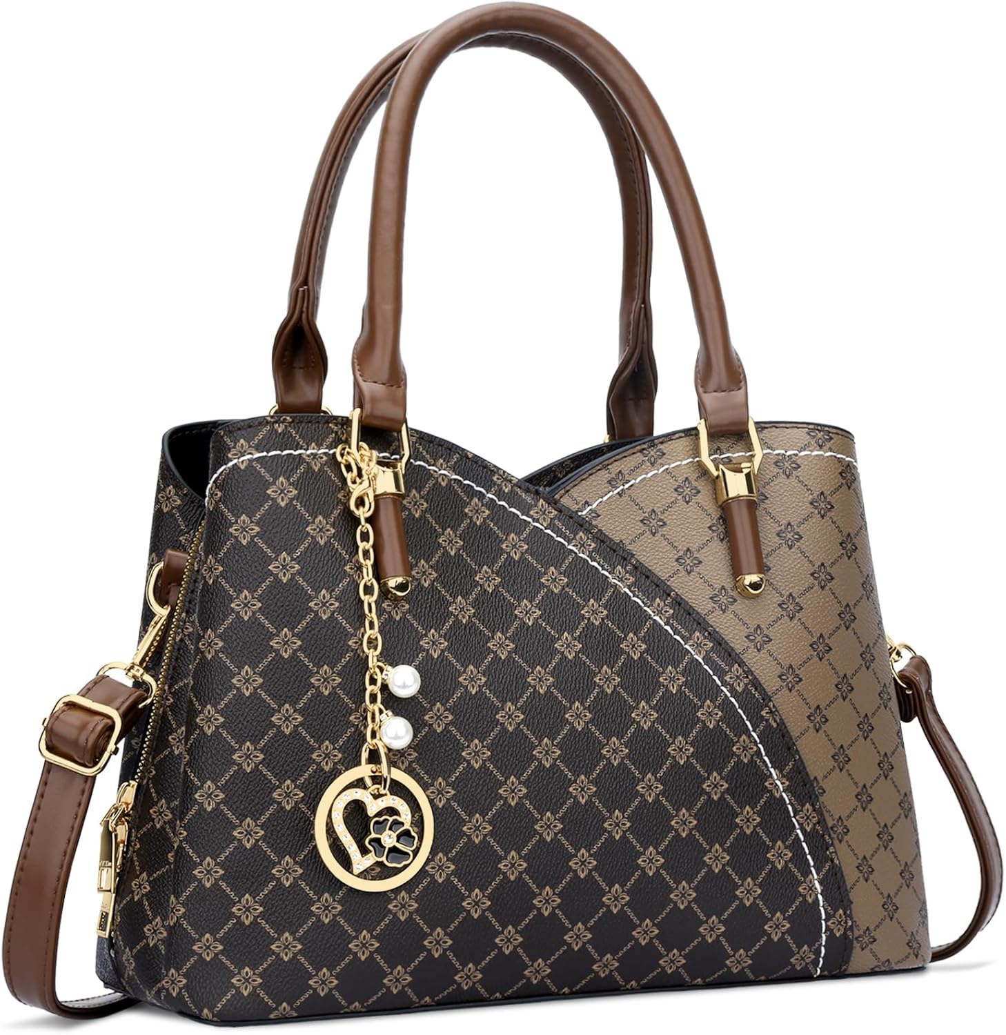 KKXIU Triple Compartments Purses and Handbags for Women Fashion Ladies Satchel Shoulder Top Handle Bag KKXIU Triple Compartments Purses and Handbags for Women Fashion Ladies Satchel Shoulder Top Handle Bag