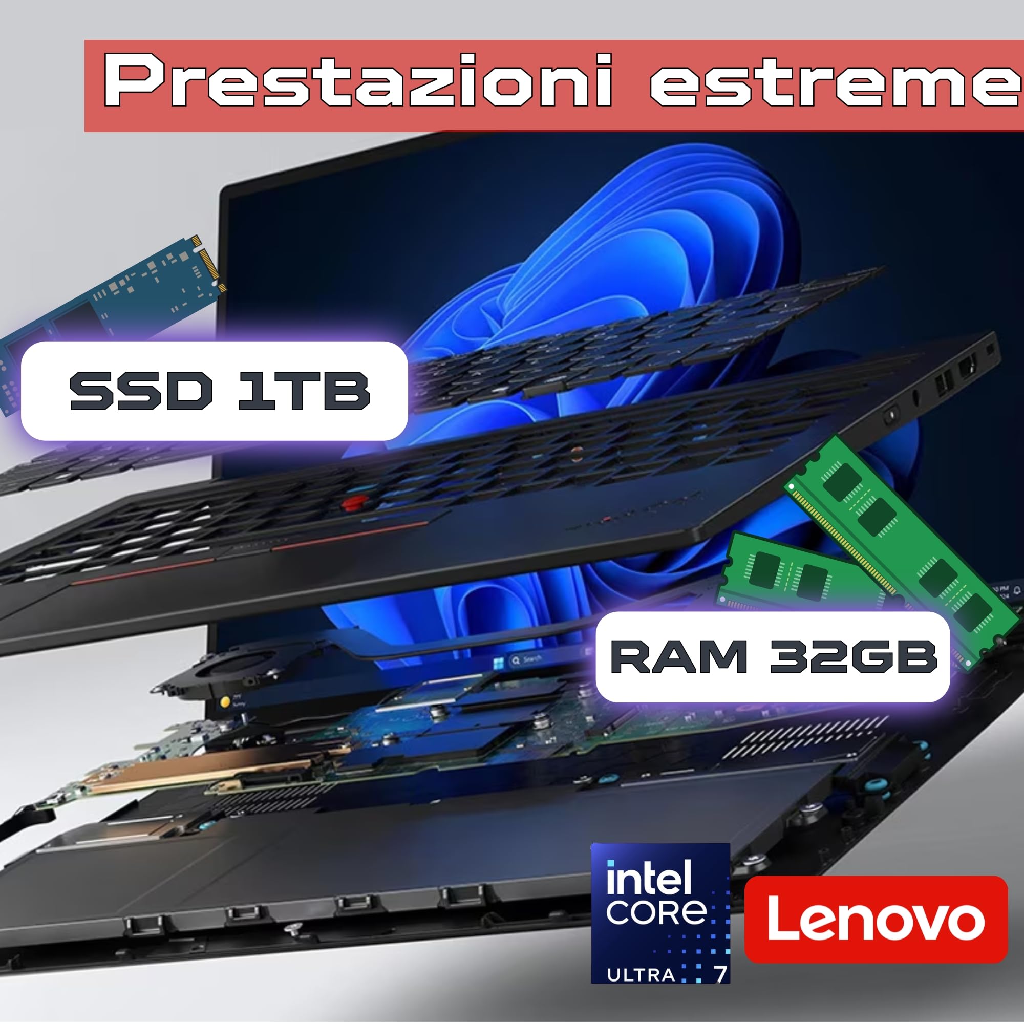 Lenovo Notebook Business ThinkPad X1 Carbon Gen 13 Aura Edition, Intel Core Ultra 7-258V, NPU, Display OLED 14" 2.8k 32GB LPDDR5x, NVMe Windows 11 Pro + Office 2024, Docking Station 10-in-1 Inclusa