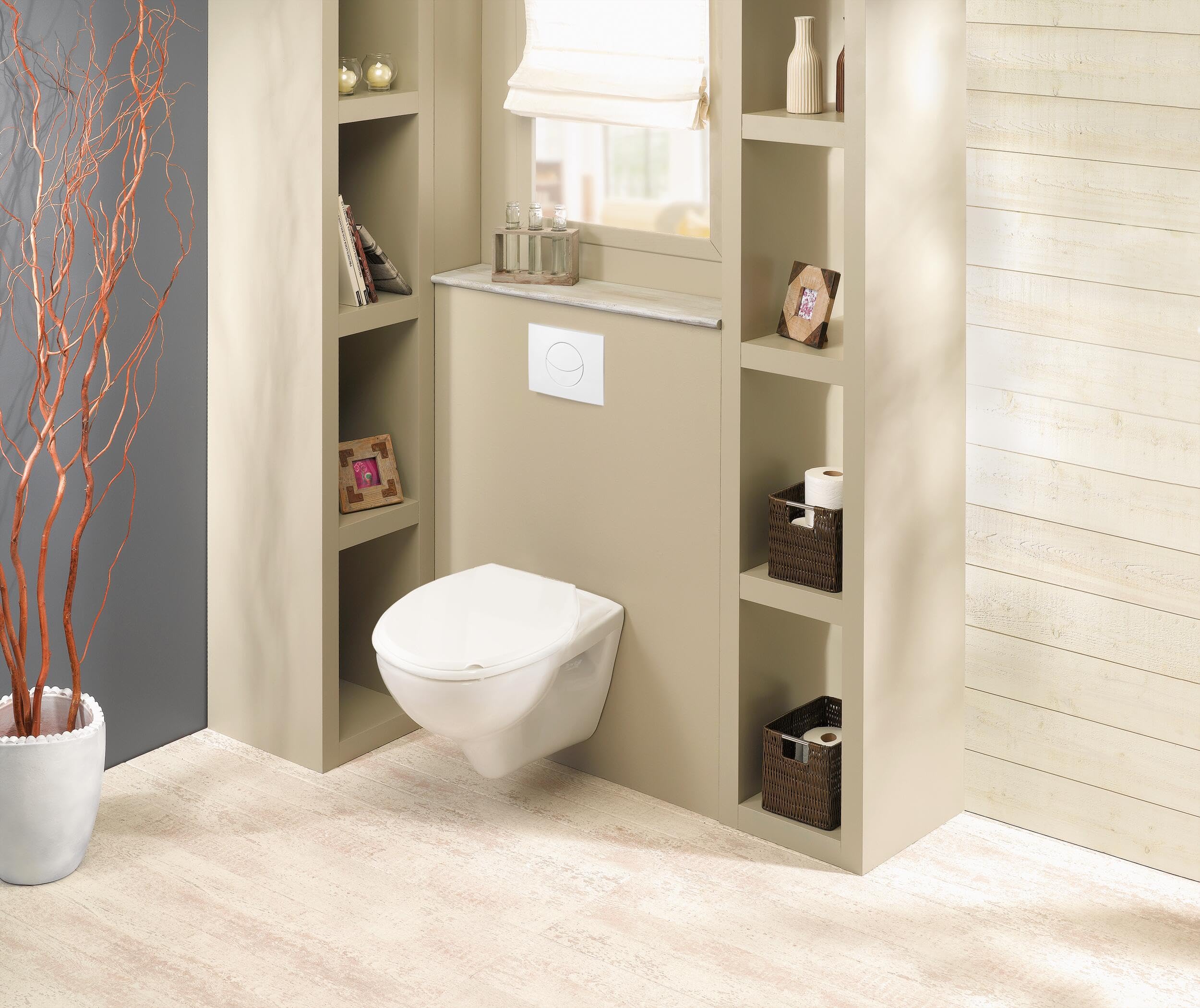 Wirquin 55724823 Wc suspendu imageo complet avec plaque de commande double chasse blanche
