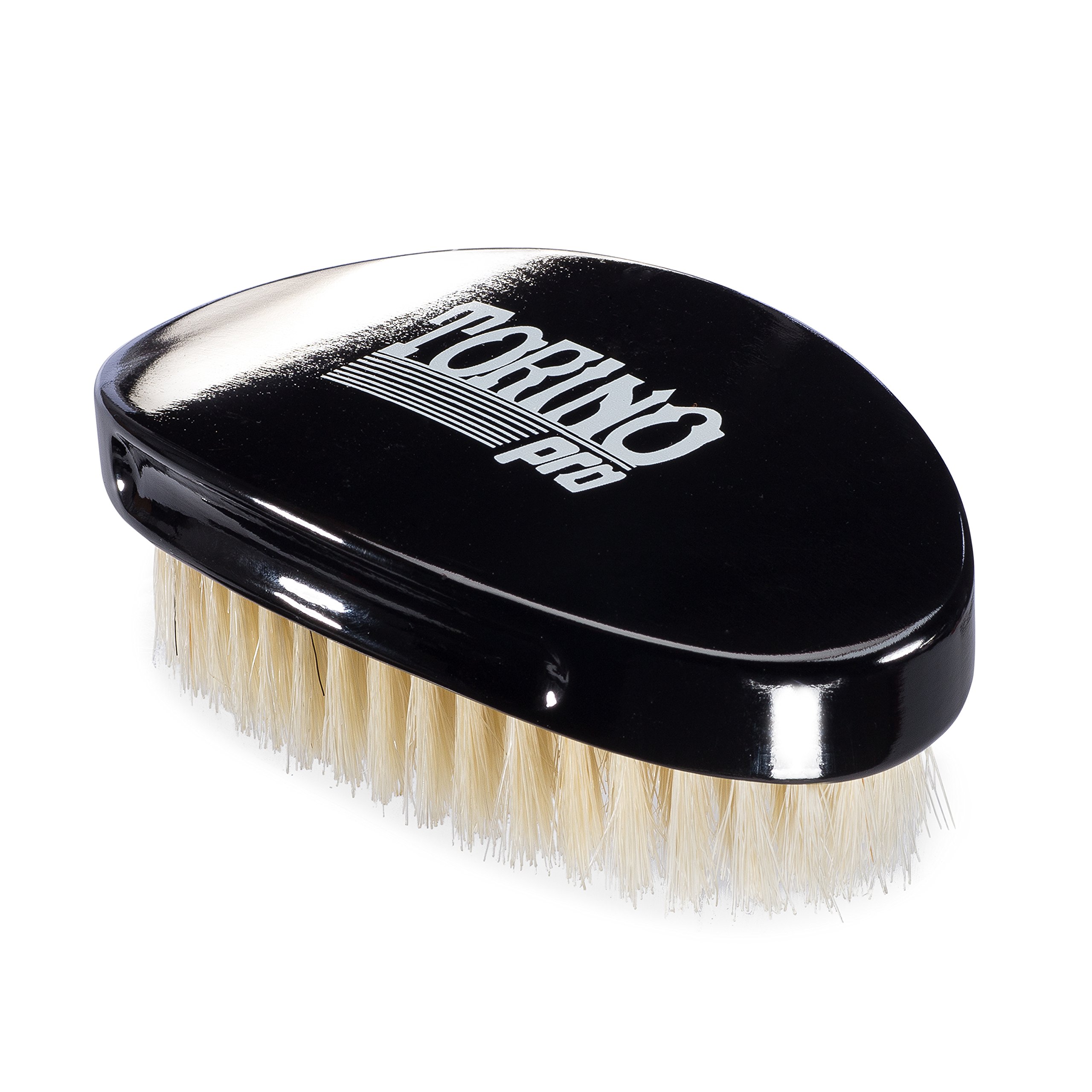 Torino Pro Wave Brush #660 By Brush King - Soft Curve 360 Waves Palm Brush - True Texture Soft - Great for Laying Down Frizz - Polisher/Finisher