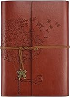 Vista 13 de OMEYA Cuaderno de cuero para diario, planificador de diario de escritura recargable, regalos para mujeres, hombres, niñas, hermanas, amigos