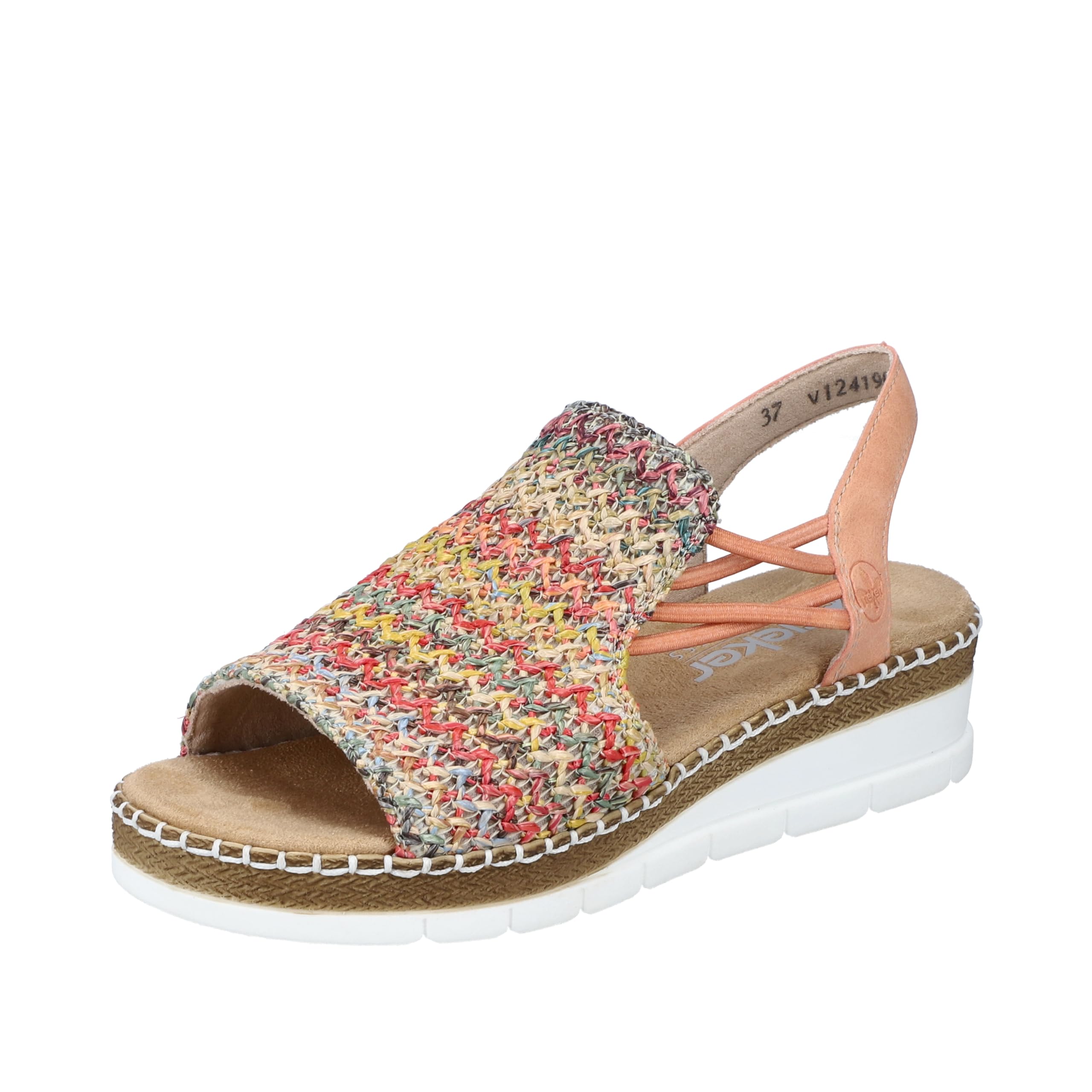 Rieker Women's V1241 Wedge Sandals, multicoloured, 3.5 UK