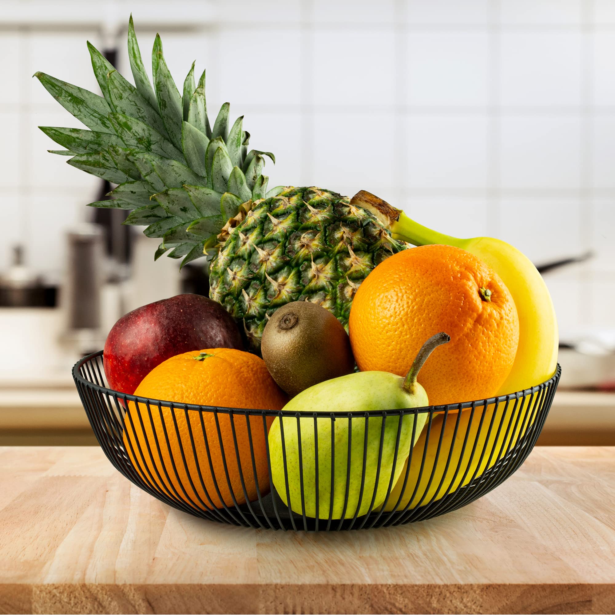 Porta Frutta In Acciaio Inossidabile - Centrotavola Moderno Nero, Design Scandinavo - Foto 4