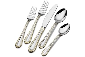Mikasa Regent Bead Gold Flatware Set for 12