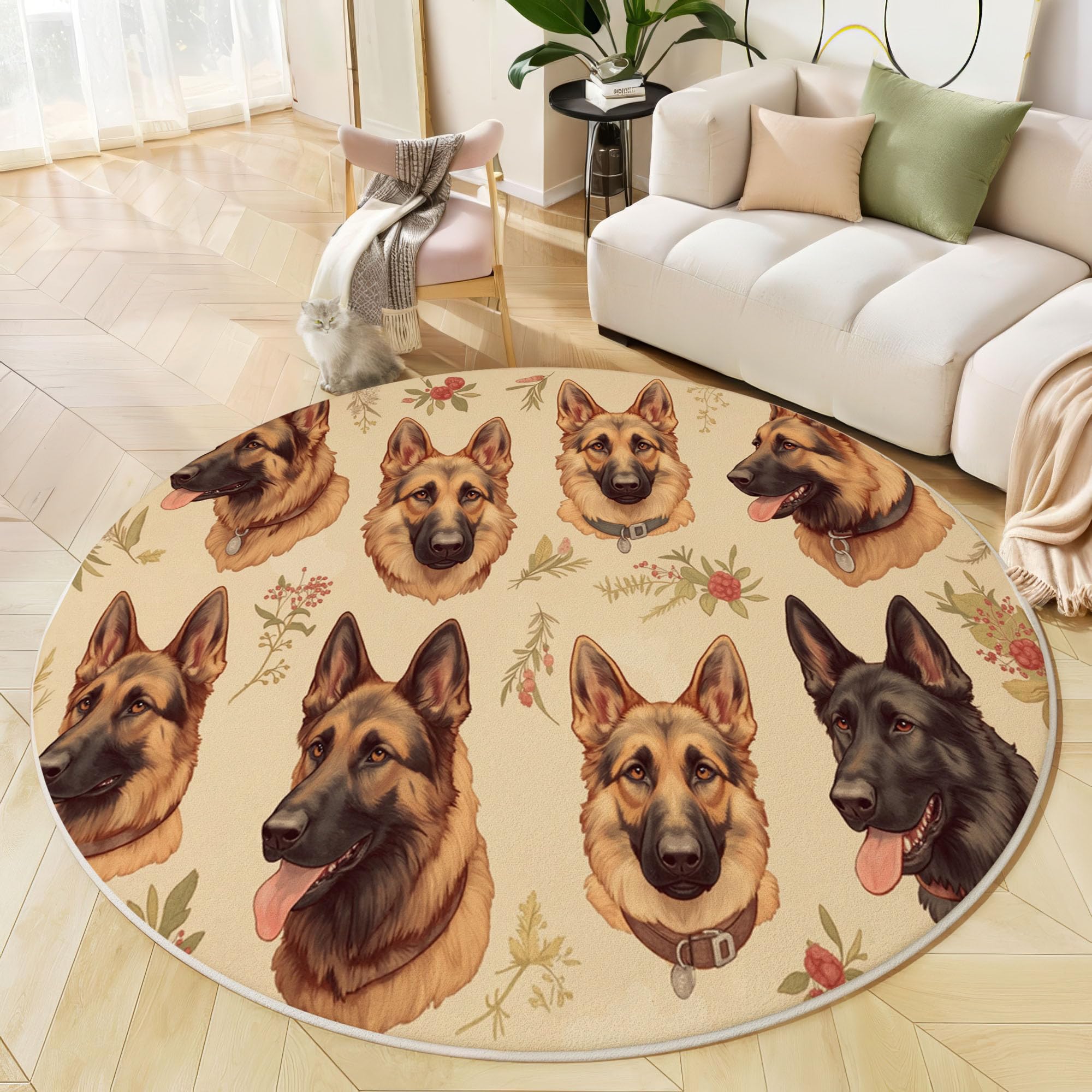 Tapis rond antidérapant et lavable contre les sols glissants